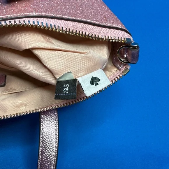 KATE SPADE ♠️ LOLA ROSE PINK GLITTER SHIMMER SPARKLE SATCHEL / HANDBAG / TOTE - Picture 13 of 17